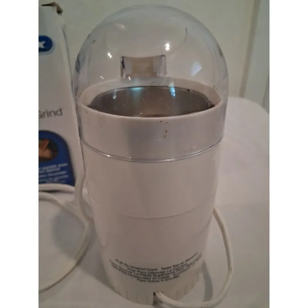 Proctor Silex Fresh Grind E160BY Electric Coffee Grinder White Tested With Box